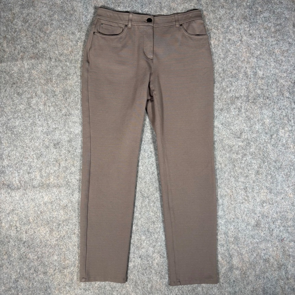 Chico's So Slimming Pants Womens 0 Petite s Brown Straight Leg Stretch Career 35